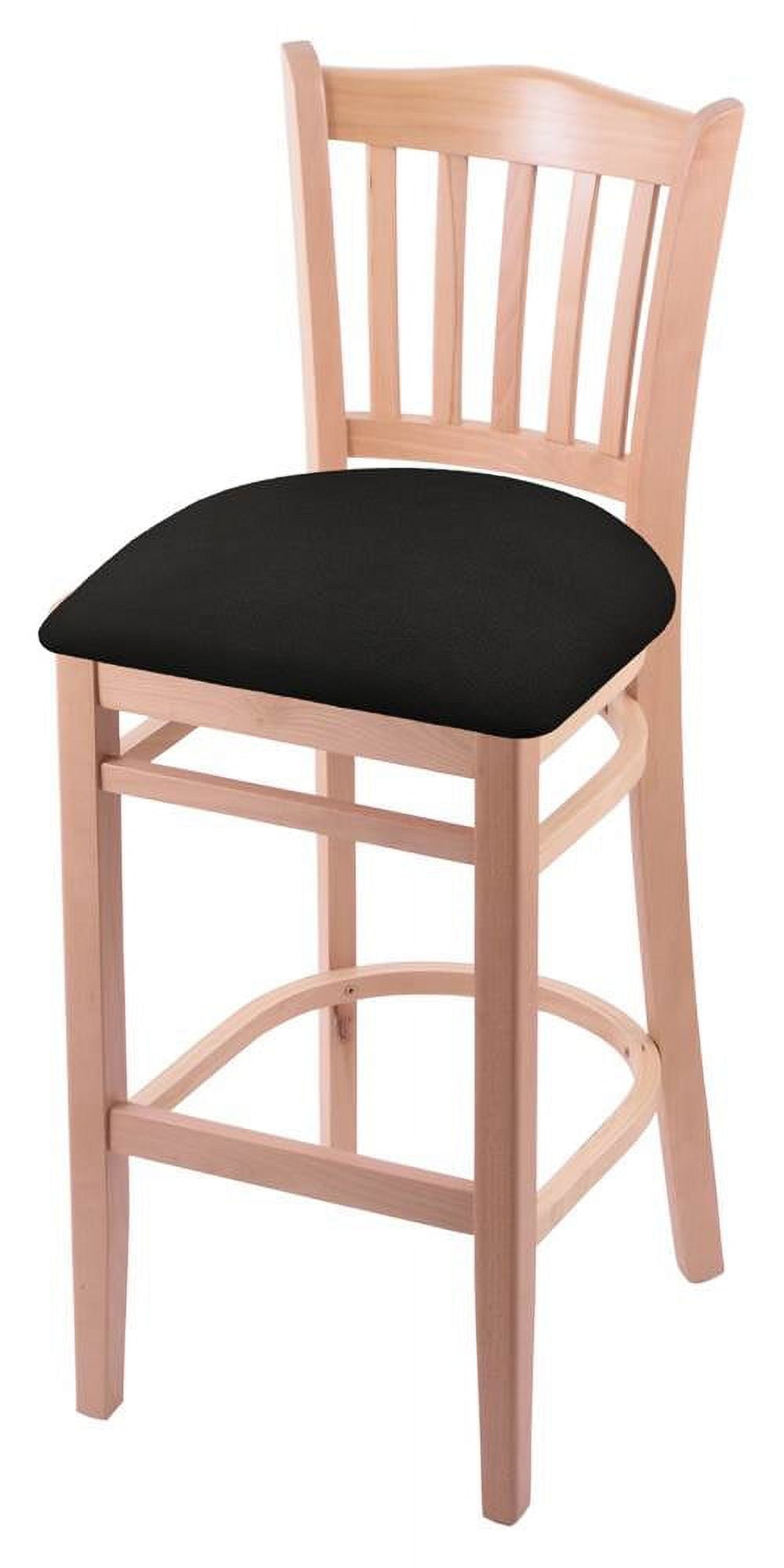 Hampton Series 30" Natural Finish Bar Stool with Canter Espresso Faux Leather Seat