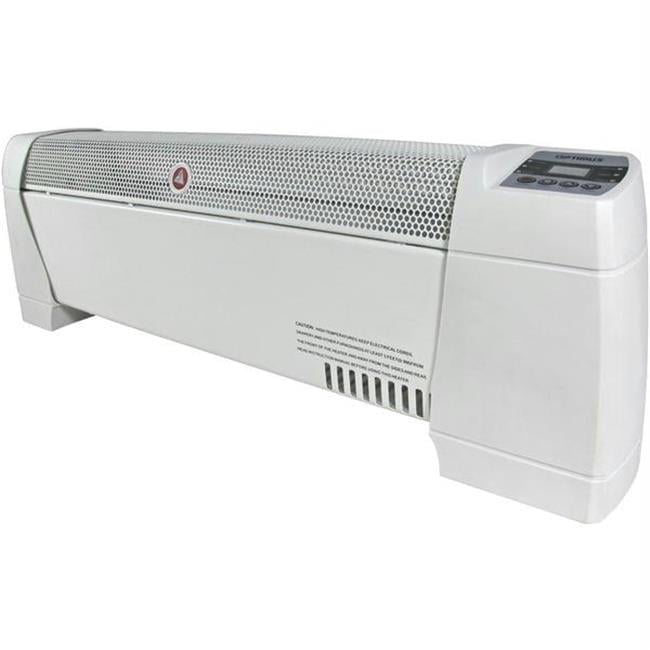 30-Inch White Electric Baseboard Heater with Thermostat