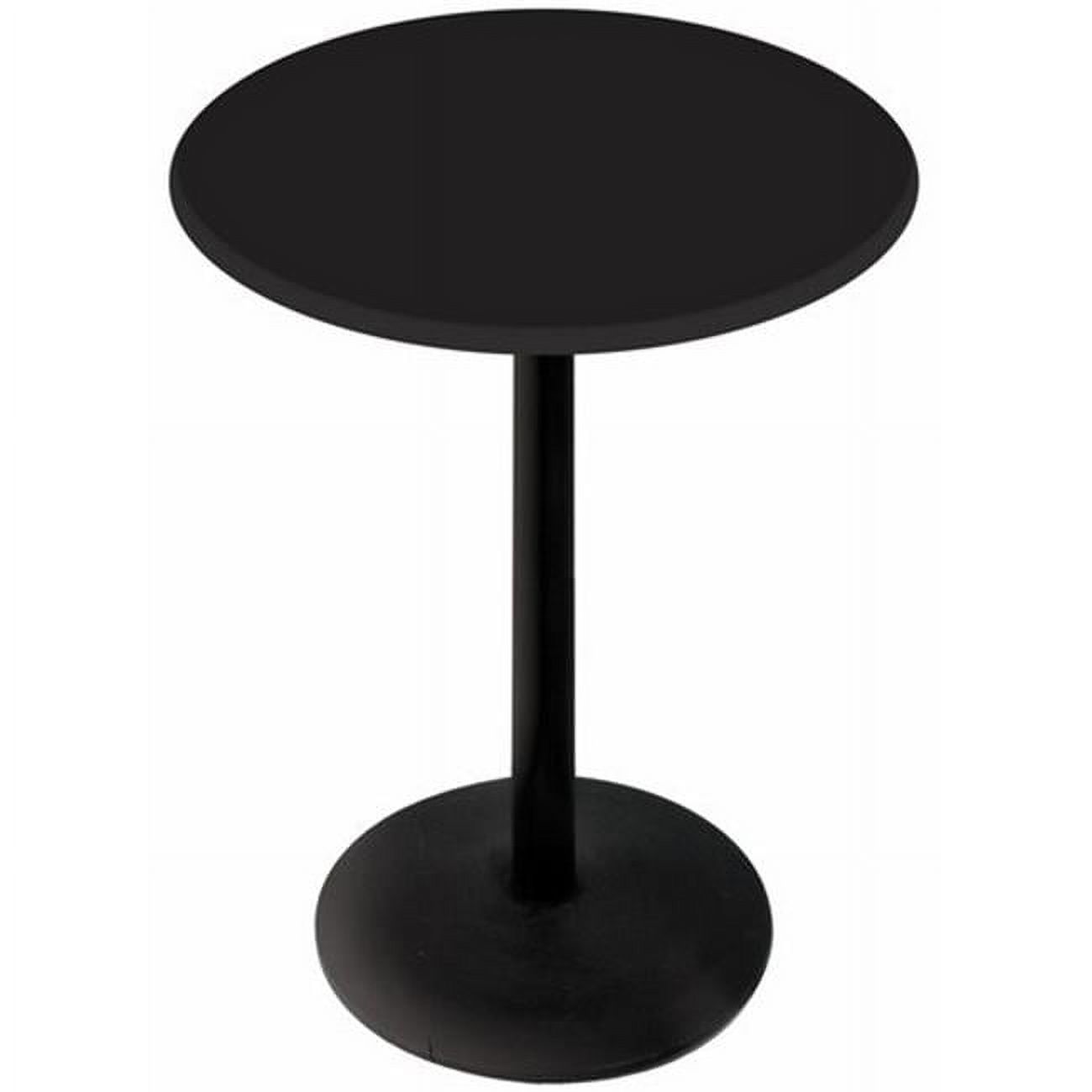 30 in. Black Table with 36 in. Diameter Indoor & Outdoor Black Steel Round Top - image 1 of 1