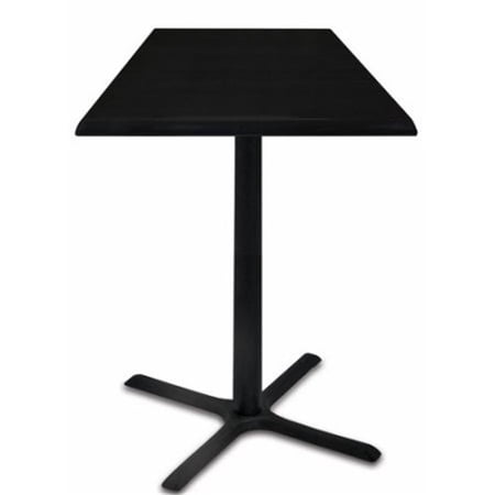 30 in. Black Table with 36 x 36 in. Indoor & Outdoor Black Steel Square Top