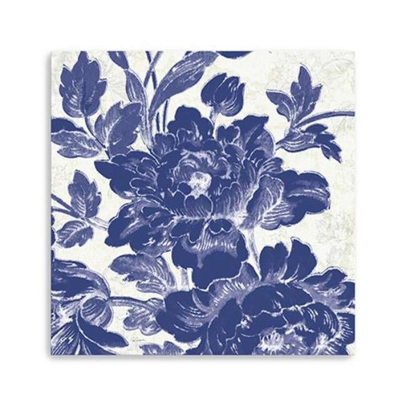 30 in. Blue Toile Roses Canvas Wall Art - Walmart.com