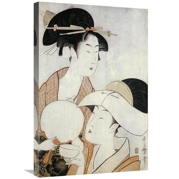 30 in. Bust Portrait of Two Women Art Print - Kitagawa Utamaro