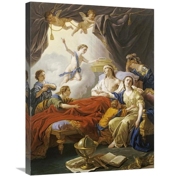 30 in. Dauphin the Royal Highness Dying Surrounded by His Family Art Print - Louis-Jean-Francois Lagrenee