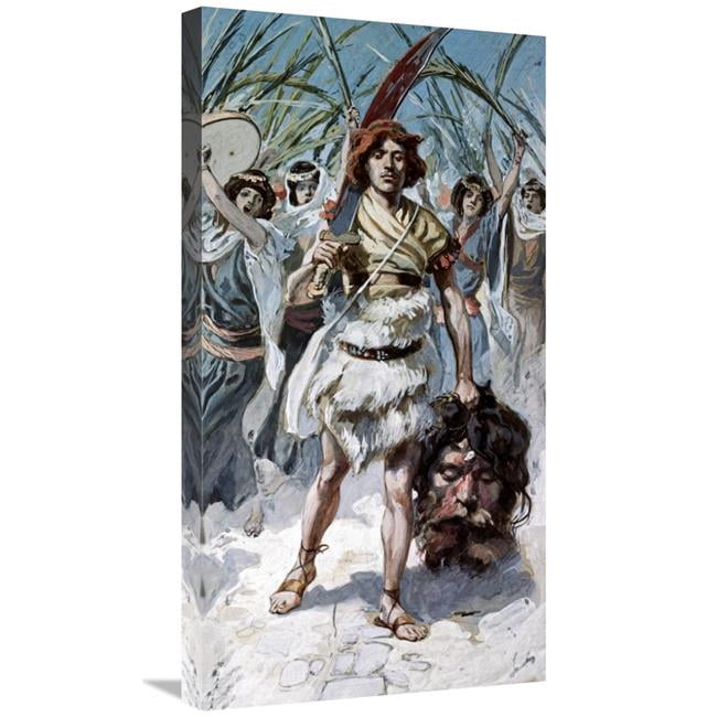 30 in. David Takes the Head of Goliath to Jerusalem Art Print James Tissot