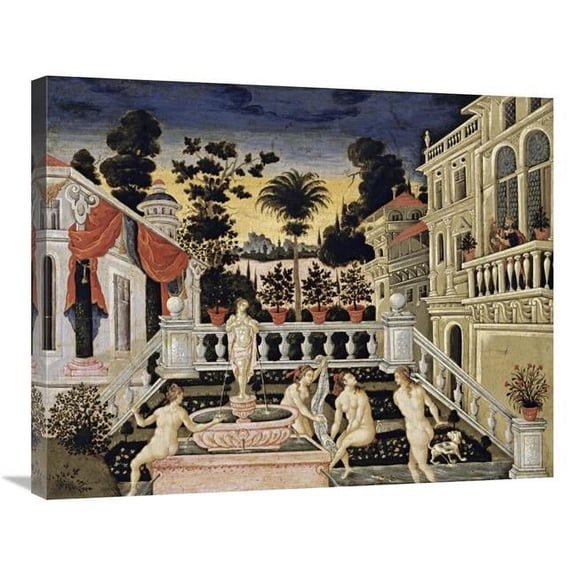 30 in. David Watching Bathsheba Bathe Art Print - Theodoros Pulakis