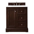 thumbnail image 1 of 30 in. De Soto Single Vanity with 3CM White Zeus Quartz Top, Burnished Mahogany, 1 of 1