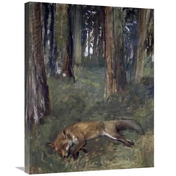 30 in. Dead Fox Under the Trees Art Print - Edgar Degas