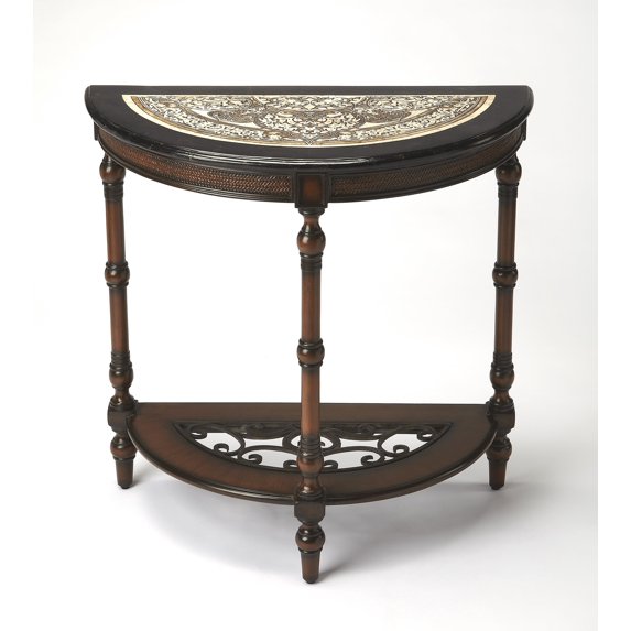 Butler Specialty Metalworks Fossil Stone Demilune Console Table