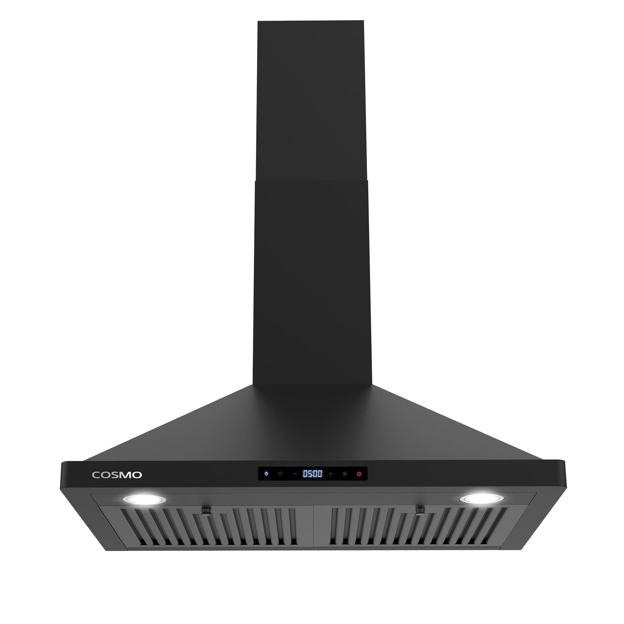30 in. Ducted Wall Mount Range Hood in Matte Black with Touch Controls, LED Lighting and Permanent Filters