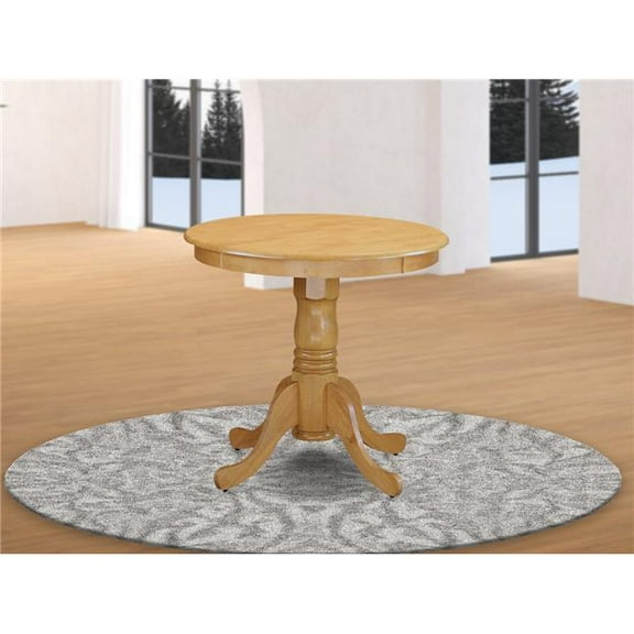 30 in. Eden Round Rubber Wood Oak Dining Table