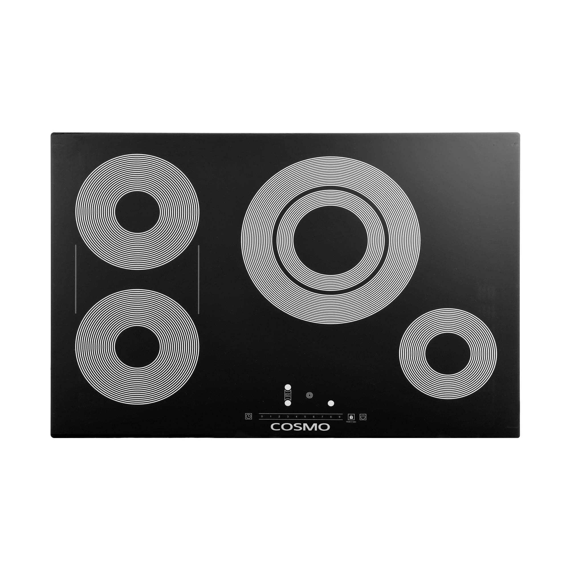 Cosmo 30-Inch Black Ceramic Glass 4-Burner Electric Cooktop