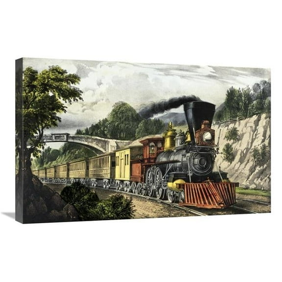 30 in. Express Train Art Print - Currier & Ives