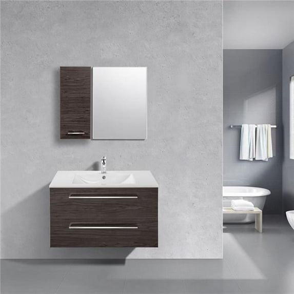 30 in. Floating Wall-Hung Noir Vanity with Top