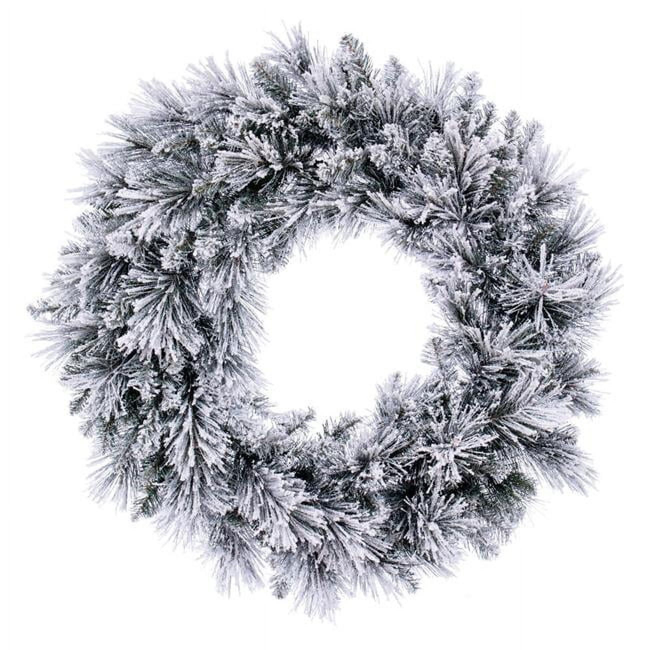 30" Flocked Pine Artificial Christmas Wreath with PVC Tips