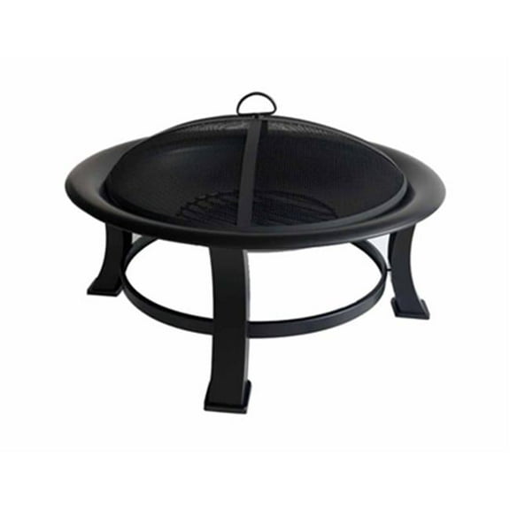 30 in. Four Seasons Courtyard Wood Burning Fire Pit, Black