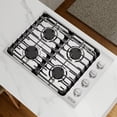 thumbnail image 1 of 30 in. Gas Cooktop in Stainless Steel with 4 Burners including Power Burners, 1 of 10