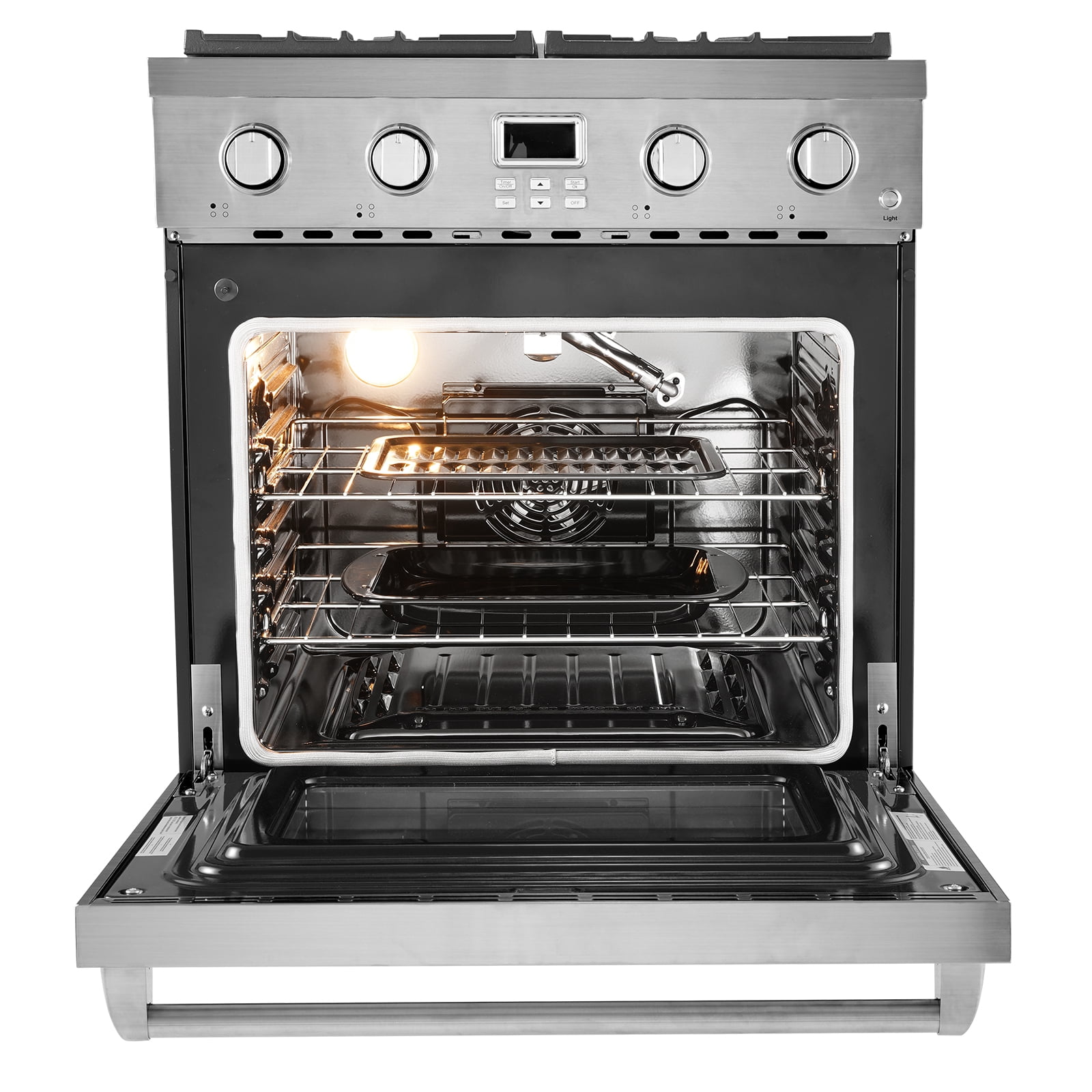 30 in Gas Range Oven 4 Sealed Burners Convection Oven in Stainless Steel