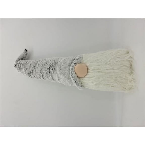 30 in. Groovy Pointy Hat Fabric Sitting Gnome Sculpture, Grey