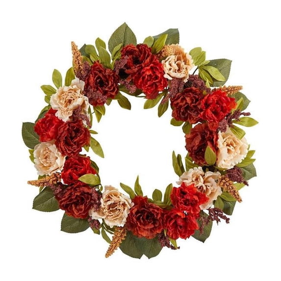 30 in. Harvest & Peony Artificial Wreath