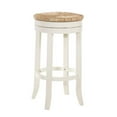 thumbnail image 1 of 30 in. Irving Swivel Rush Seat Bar Stool, Antique White, 1 of 1