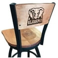 thumbnail image 1 of 30 in. L038 - Black Wrinkle Alabama Swivel Bar Stool with Laser Engraved Back, 1 of 1
