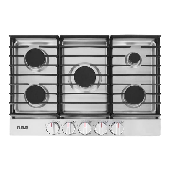 30 in. Legacy Collection Drop-In Gas Cooktop, 5 Burners, Cast Iron Grates, Metal Knobs in Stainless Steel