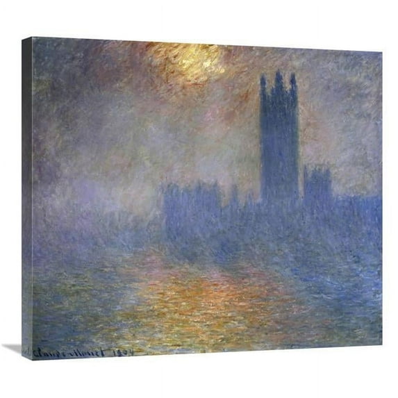 30 in. London Parliament - Patch of Sun in the Fog Art Print - Claude Monet