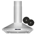 thumbnail image 1 of 30 in. Lumin Collection Ductless Island Range Hood, Soft Touch Controls, LED Lights, Stainless Steel, 1 of 14