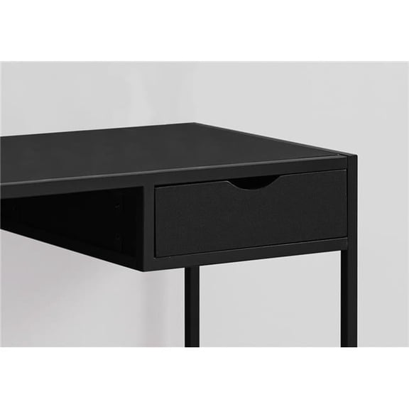 30 in. MDF & Black Metal Computer Desk