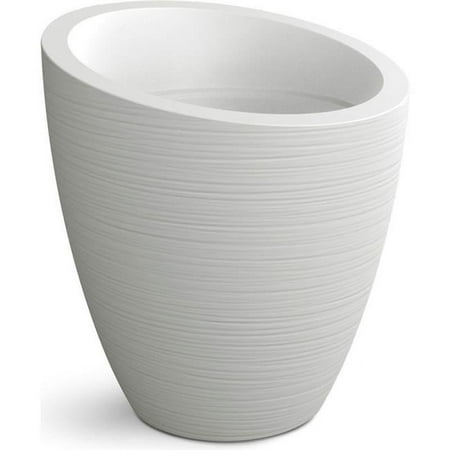 30 in. Modesto Round Planter, White