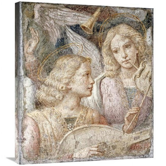 30 in. Music Making Angels - a Fragment Art Print - Bernardino Luini