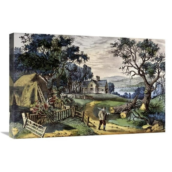 30 in. My Boyhoods Home Art Print - Currier & Ives