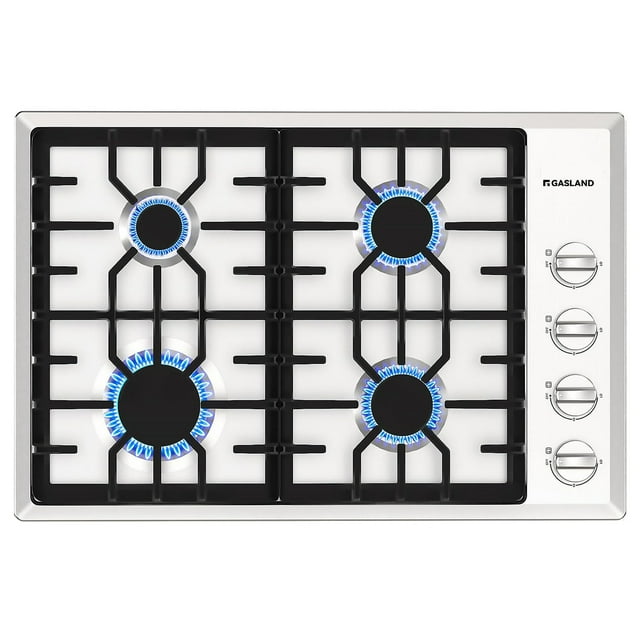 30 in. NG/LPG Convertible Gas Cooktop in Stainless Steel with 4-Burners