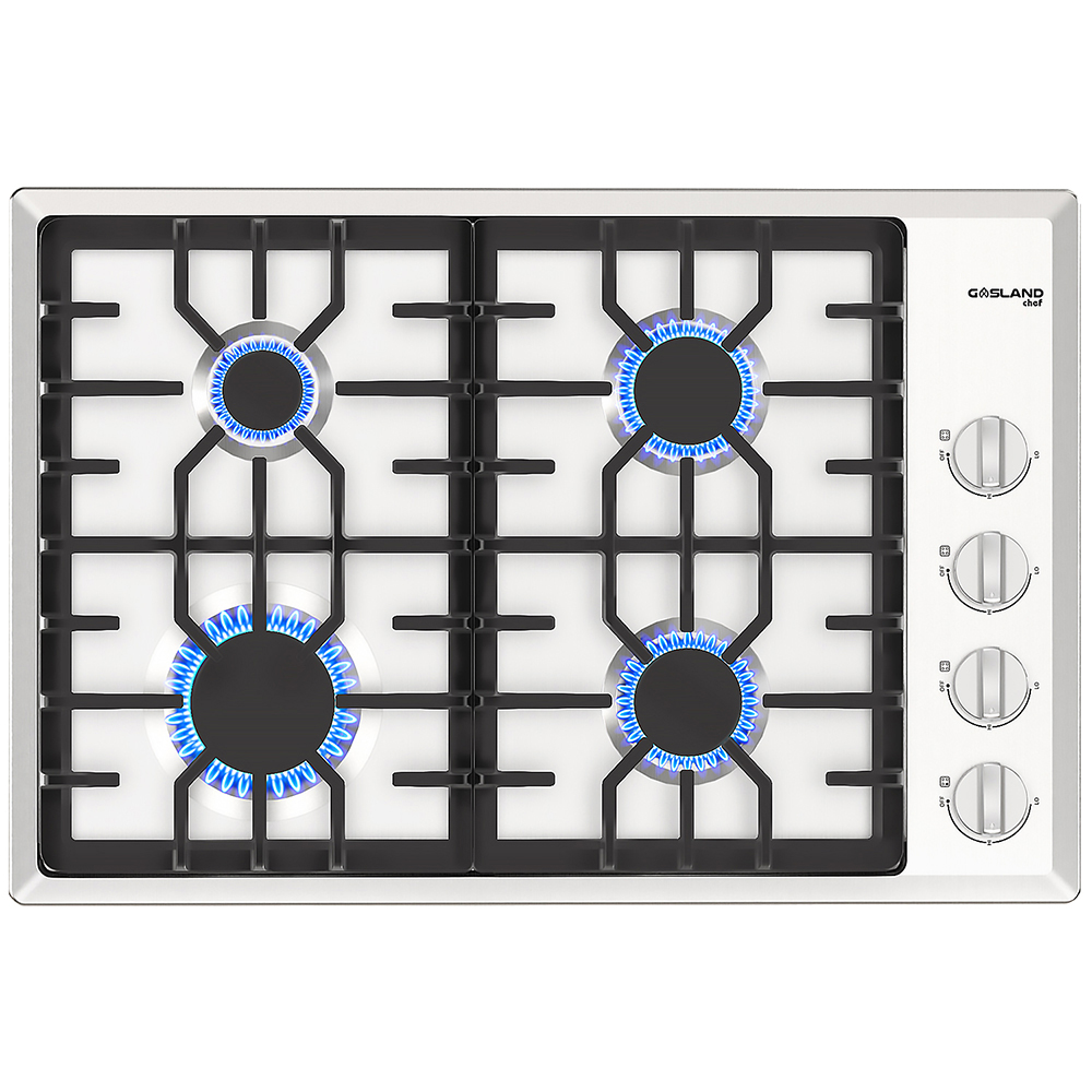 GASLAND 30 Inch Built-in Gas Cooktop, 4 Sealed SABAF Burners, Stainless Steel Dual Fuel Stovetop with Flame-Out Protection, CSA Certified (GH2304SS)