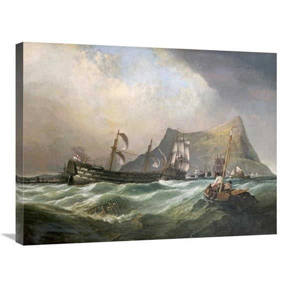 30 in. Neptune, Towing the Victory into Gibraltar Harbour After the Battle of Trafalgar Art Print - Clarkson Stanfield