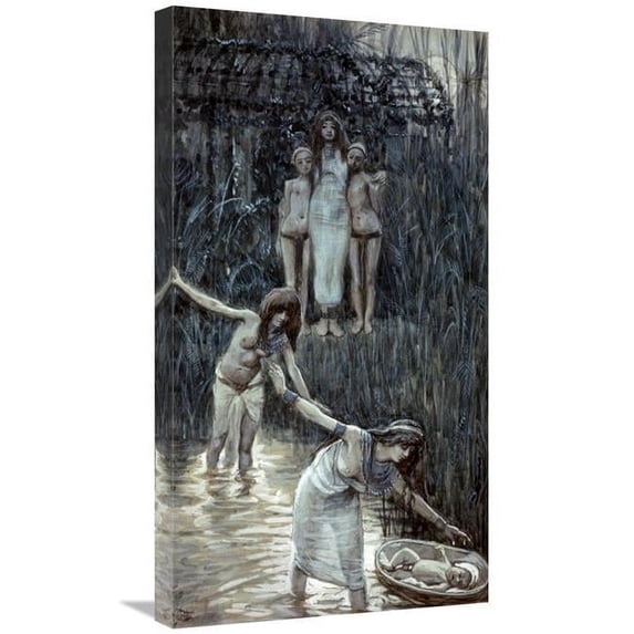30 in. Pharaohs Daughter Has Moses Brought to Her Art Print - James Tissot
