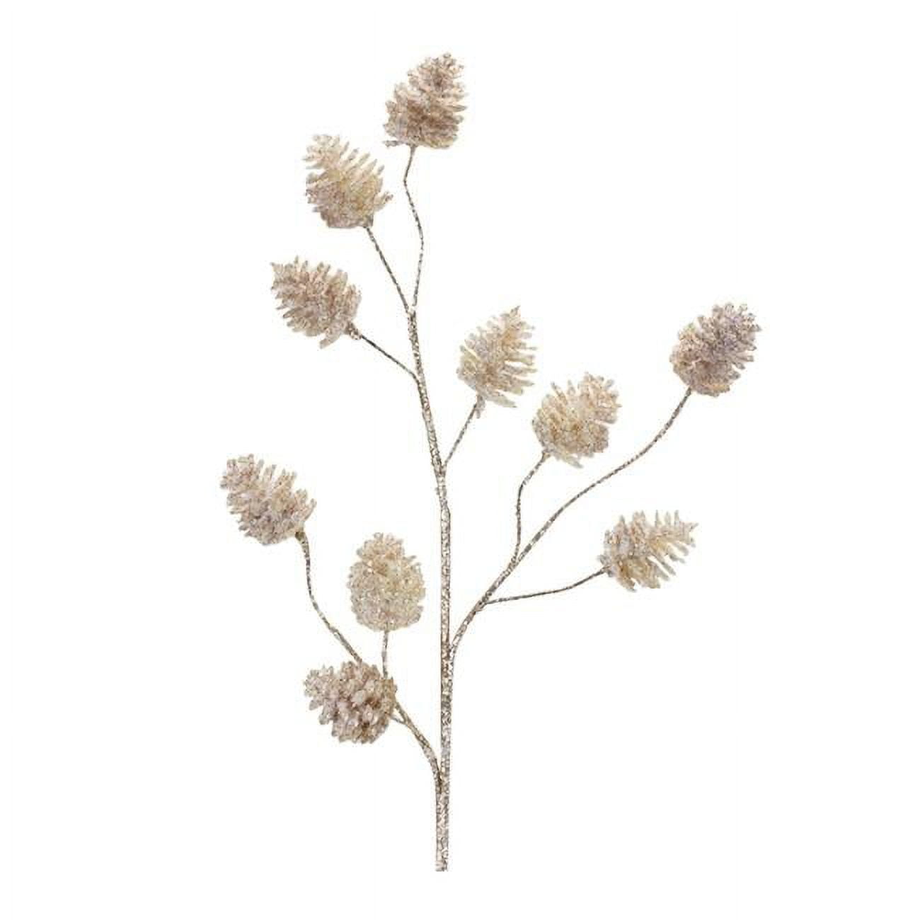 Champagne Glitter Pinecone Spray Arrangement Set of 6