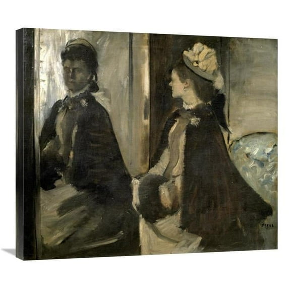 30 in. Portrait of Mrs. Jeantaud in the Mirror Art Print - Edgar Degas