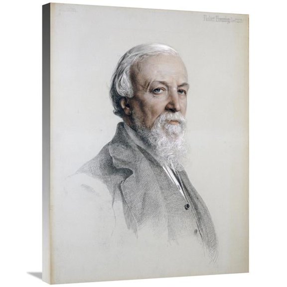 30 in. Portrait of Robert Browning Art Print - Anthony Frederick August Sandys