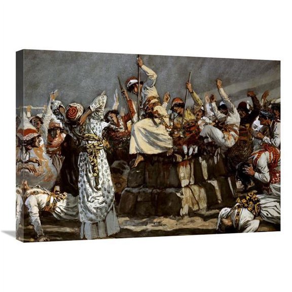 30 in. Prophets of Baal Leap Upon the Alter Art Print - James Tissot