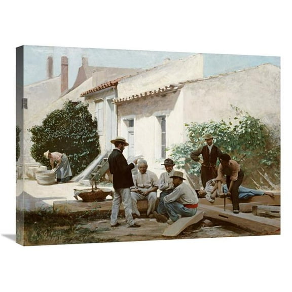 30 in. Reading the Newspaper Art Print - Philippe Jolyet