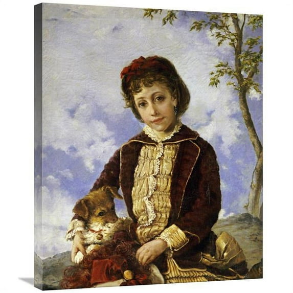 30 in. Retrato De Nina Art Print - Francisco Oller