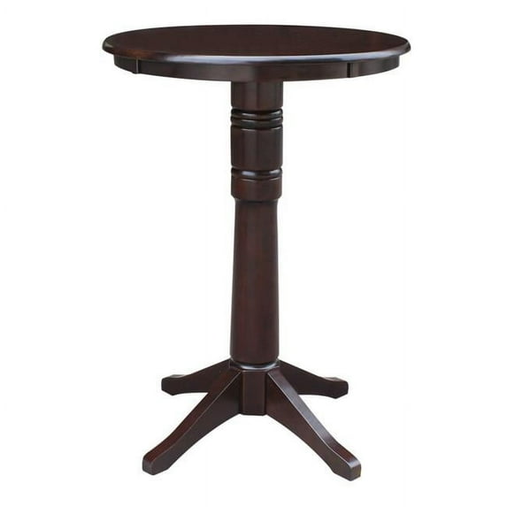 30 in. Round Pedestal Bar Height Table - Mocha