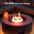 thumbnail image 1 of 30 in. Round Propane Fire Pit Table with LED Light - 50,000 BTU Gray Outdoor Fire Pit with Tank Holder, Gas Fire Pits s for Outside (Dark Gray, Golden LED Light), 1 of 9