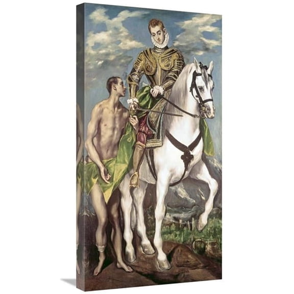 30 in. Saint Martin & The Beggar Art Print - El Greco