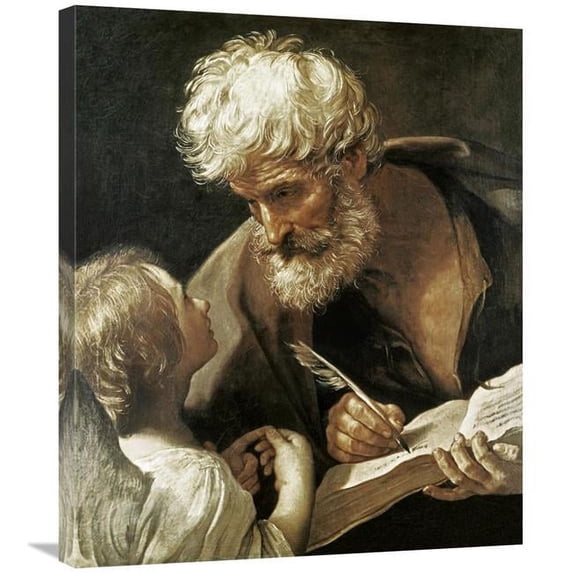 30 in. Saint Matthew Art Print - Guido Reni