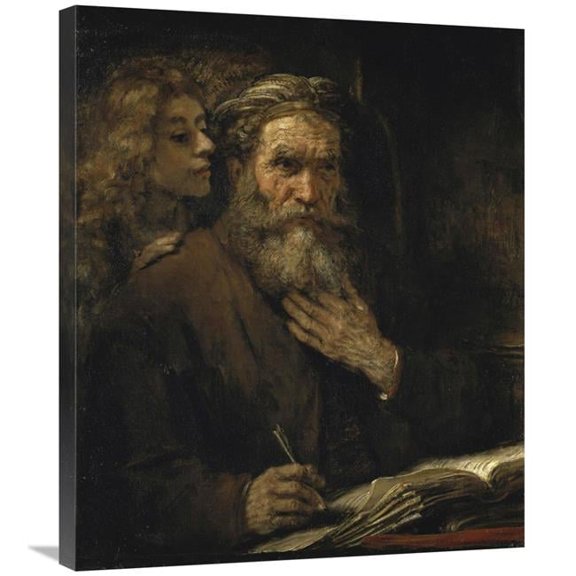 30 in. Saint Matthew & The Angel Art Print - Rembrandt Van Rijn
