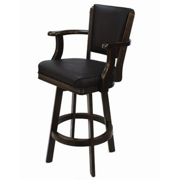 30 in. Seat Height Backed Swivel Arms Barstool - Cappuccino