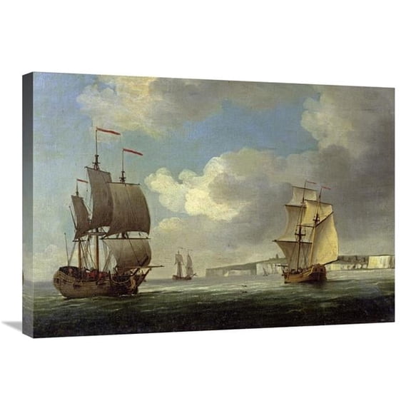 30 in. Shipping Off the South Coast of England Art Print - Charles Brooking