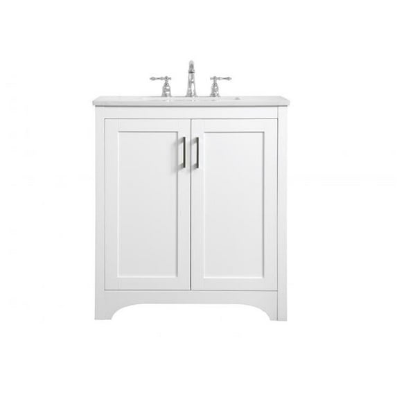 30 in. Single Bathroom Vanity in White - 24 x 34 x 19 in.